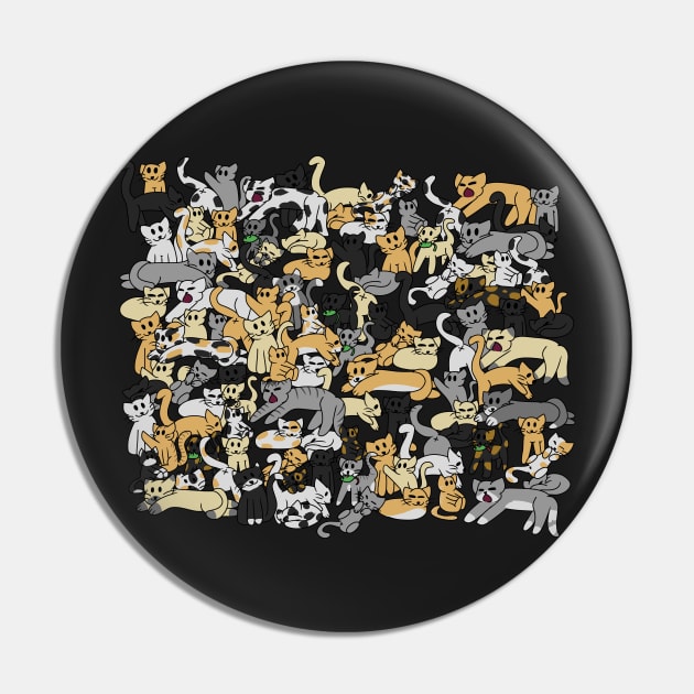 Pile of cats Pin by CactusMonsters