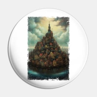 Steampunk Amsterdam Skyline Pin