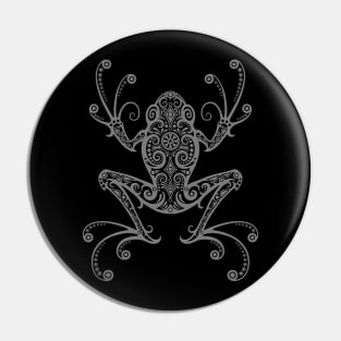 Intricate Dark Tree Frog Pin