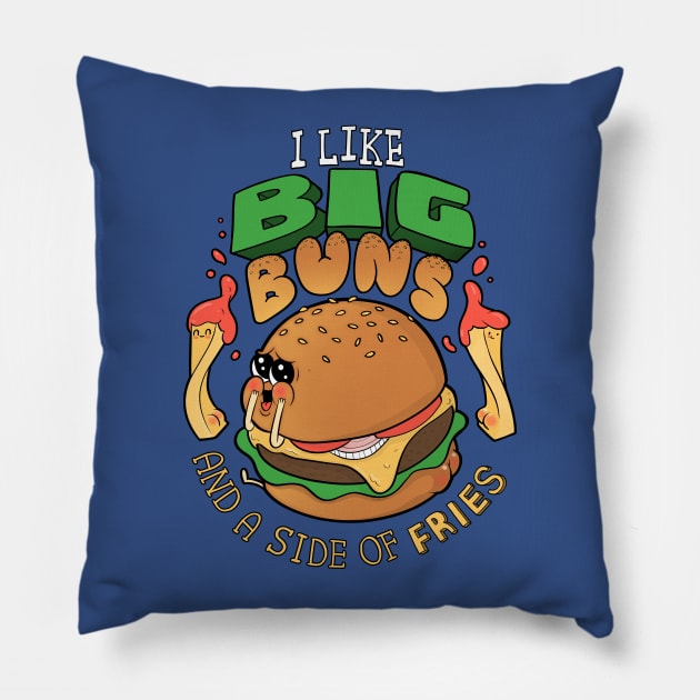 I Like Big Buns Pillow by Queenmob