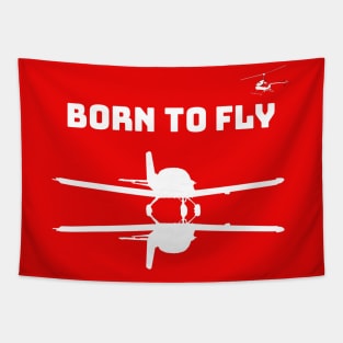 Born to fly airplanes helicopter Tapestry