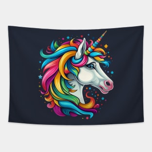 Rainbow Unicorn Cartoon Tapestry