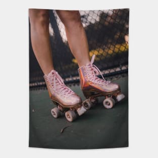 pink rollerskates Tapestry