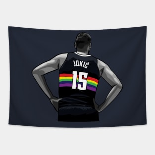 Nikola Jokic Vector Standing Tapestry