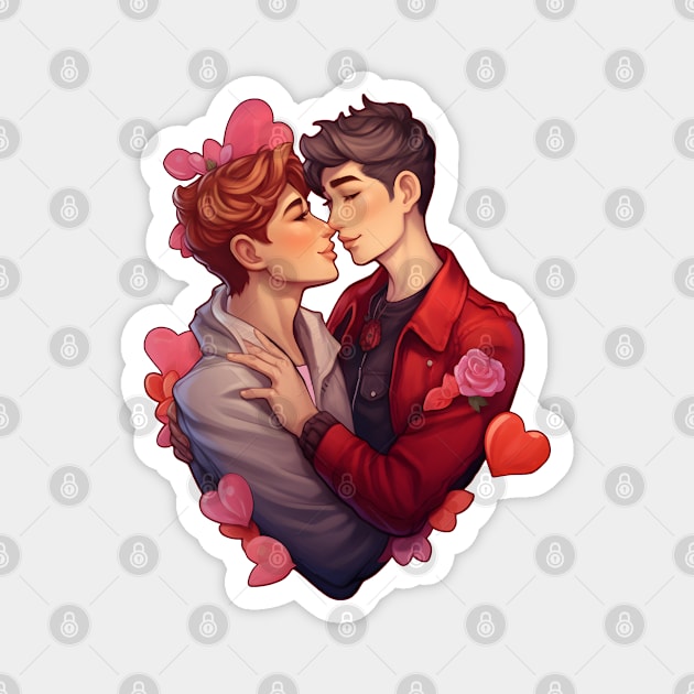 Valentines day Gay couple Magnet by beangeerie