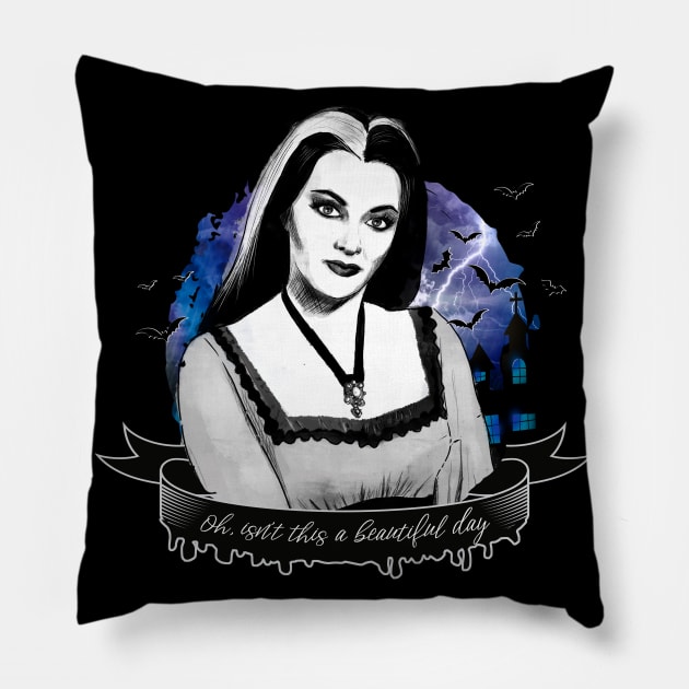 Goth Queens - Lily Munster Pillow by Otracreativa