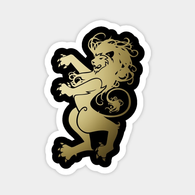 Rampant Lion in Gold Magnet by graphicfire