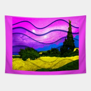 Wheat Field with Cypresses by Van Gogh (Remix by SABRE) Tapestry