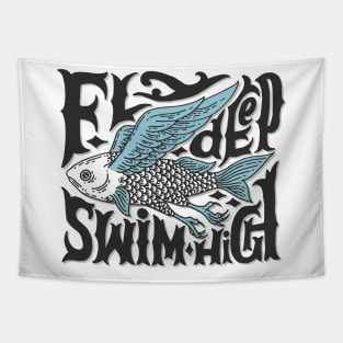 fly deep swimming Tapestry