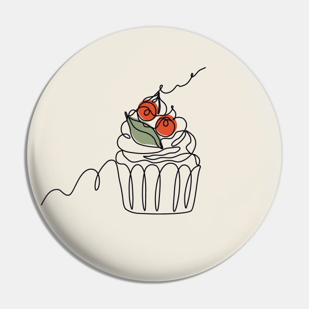 Line art style cupcake Pin by DanielK