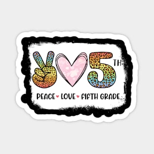 Victory Hand Hearts Peace Love 5th Grade Back To School Day Magnet