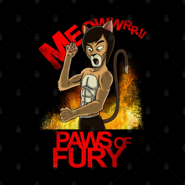 Paws of Fury Bruce Lee Cat Fist Of Fury Martial Arts Parody For Cat Lovers by BoggsNicolas