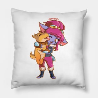 Lil dragon babe and lil cute tamer Pillow