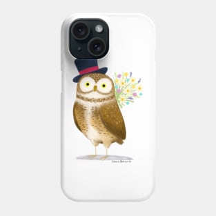 Burrowing Owl with flowers Phone Case