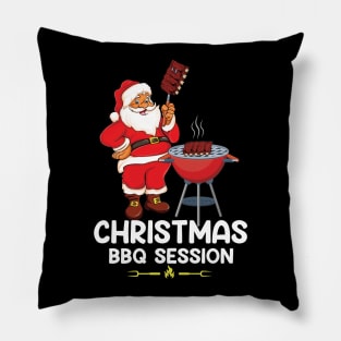 Christmas BBQ Session Tee, Funny Santa Claus Grillers bbq season Gifts Pillow