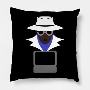 Lady White (Afro W/Computer): A Cybersecurity Design Pillow