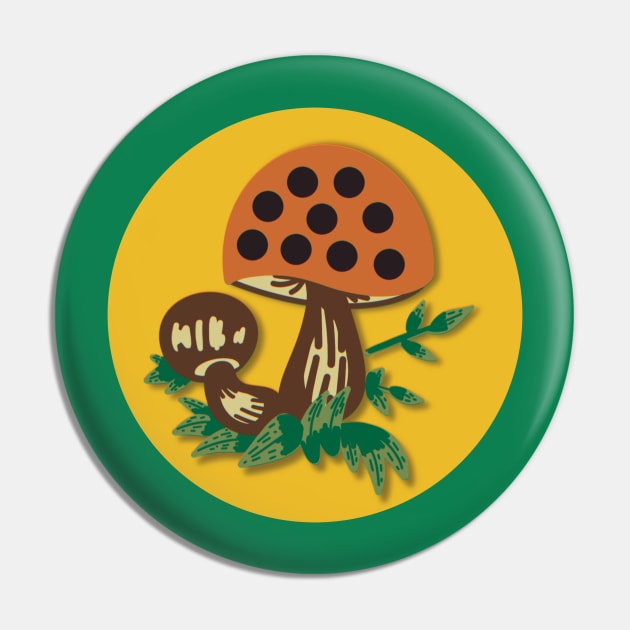 Merry Mushies Pin by Meg Schmeg Art