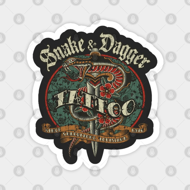 Snake & Dagger Tattoo 1976 Magnet by JCD666