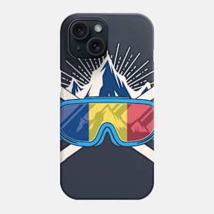 Romania Ski Skiing Romanian Flag Skier Phone Case