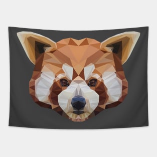 Geometric Red Panda Head Tapestry