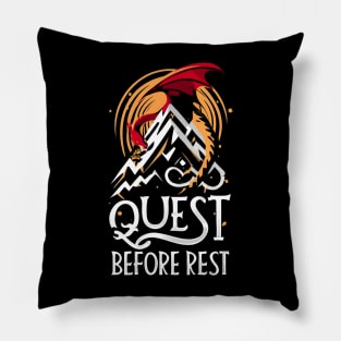 Quest Before Rest - Red Dragon - Fantasy Pillow