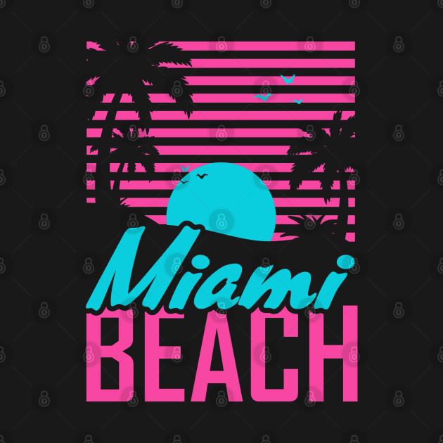 Retro Vintage Miami Beach 80s sunset by bougieFire