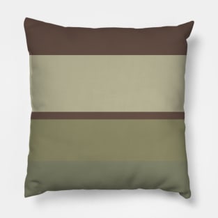 A cool association of Purplish Brown, Pastel Brown, Camouflage Green, Putty and Artichoke stripes. Pillow