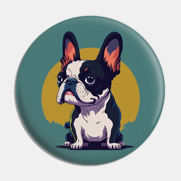 Boston Terrier Portrait Pin by SpriteGuy95