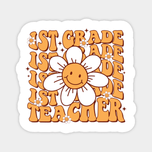 Groovy 1st grade teacher Student First Day of back To School Magnet
