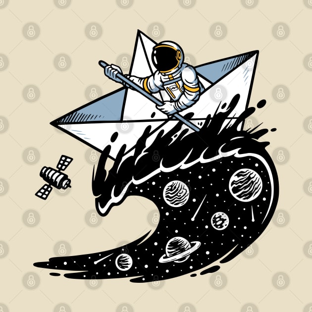 astronaut sailing illustration by Mako Design 