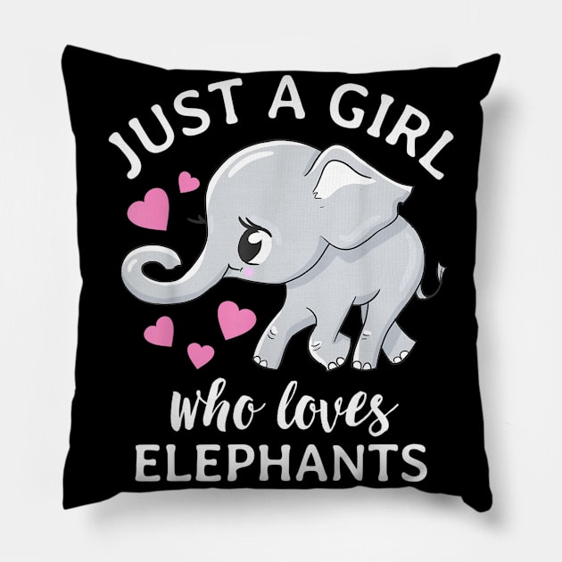 Just A Girl Who Loves Elephants Pillow by Charlotte123