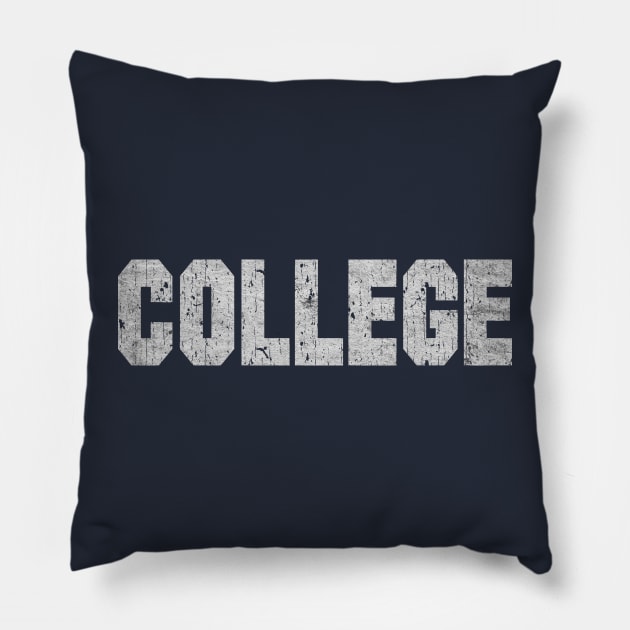 Animal House College Vintage Pillow by RASRAP