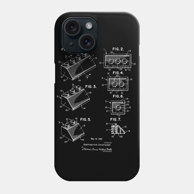 Lego Fan Gift 1962 Lego Bricks Patent Image Phone Case by MadebyDesign