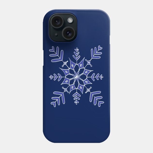 Blue Snowflake Phone Case by evilducky