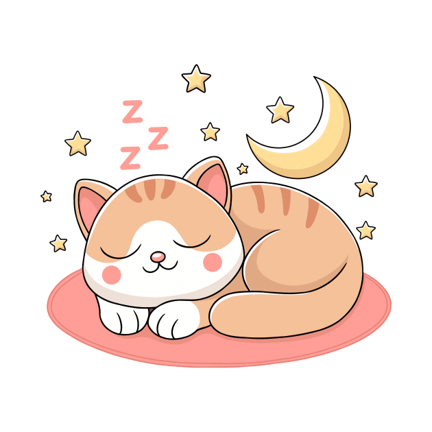 Cute cat sleeping by Mpd Art