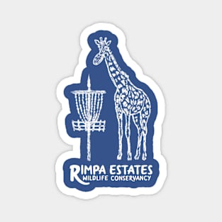 Disc Golf Giraffe, WHITE PRINT Magnet