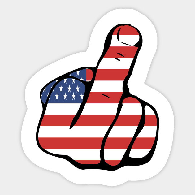 Usa American Flag Flipping Off Middle Finger Design Middle