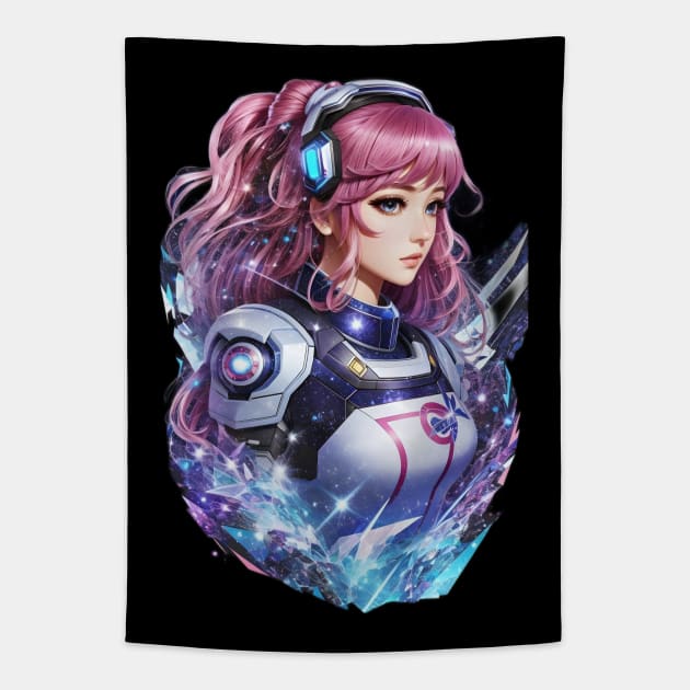 Andromeda Legends: Unforgettable AI Anime Character Art Tapestry by artbydikidwipurnama