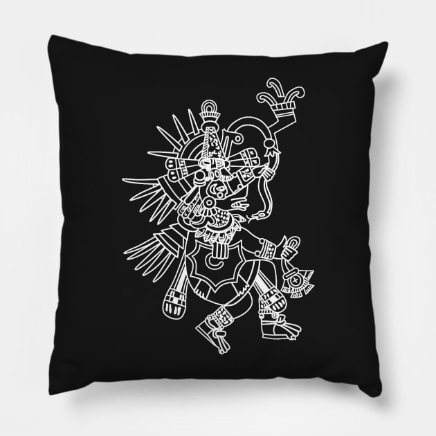 Aztec Quetzalcoatl Drawing Pillow by MeatMan