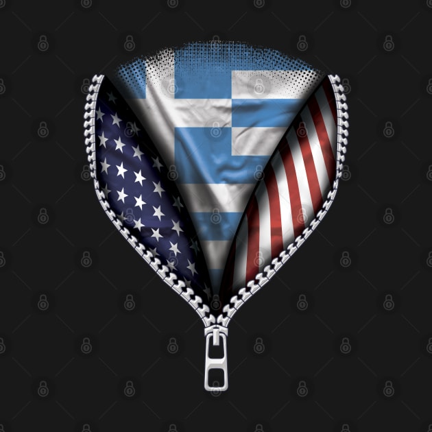 Greek Flag  Greece Flag American Flag Zip Down - Gift for Greek From Greece by Country Flags