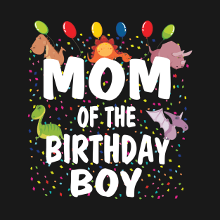 Mom Of The Birthday Boy Dino Theme Boys B-day Party graphic T-Shirt