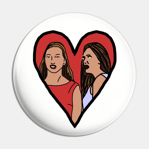 Female Couple Valentine Heart Distracted Boyfriend Meme Valentines Day Pin by ellenhenryart