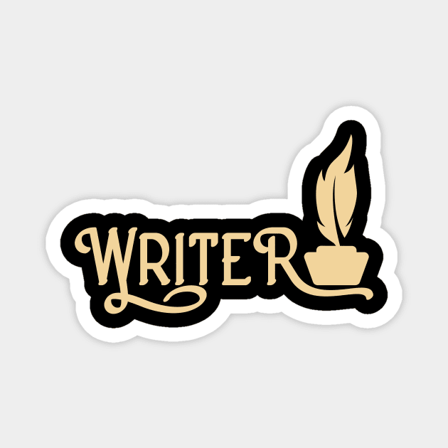 Author Writing Poet Writer Magnet by Foxxy Merch