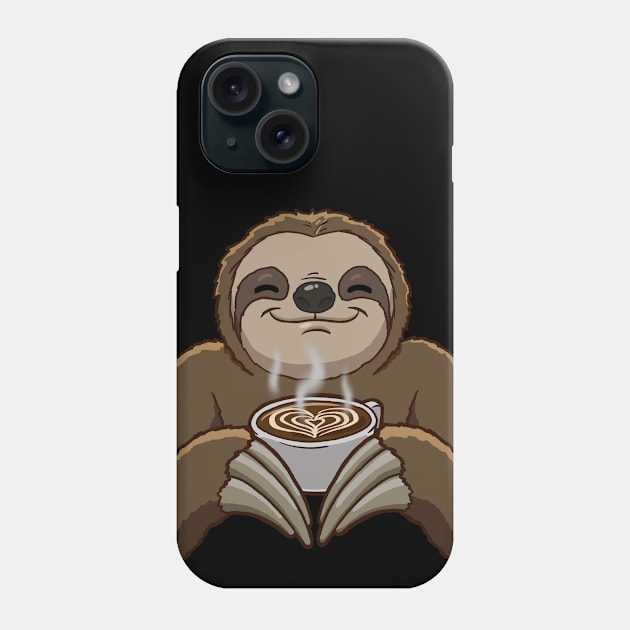 Funny Sloth Coffee foam Phone Case by jonmlam