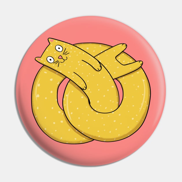 Pretzel Cat Pin by Drawn to Cats