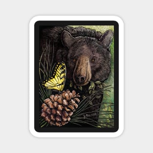 Gentle Bear and Butterfly Magnet