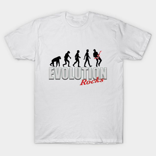 Discover Evolution Rocks (Music Humour) - Electric Guitar - T-Shirt