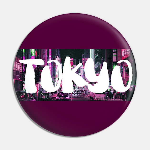 Tokyo City Night View Pin by FRD ArtDesign