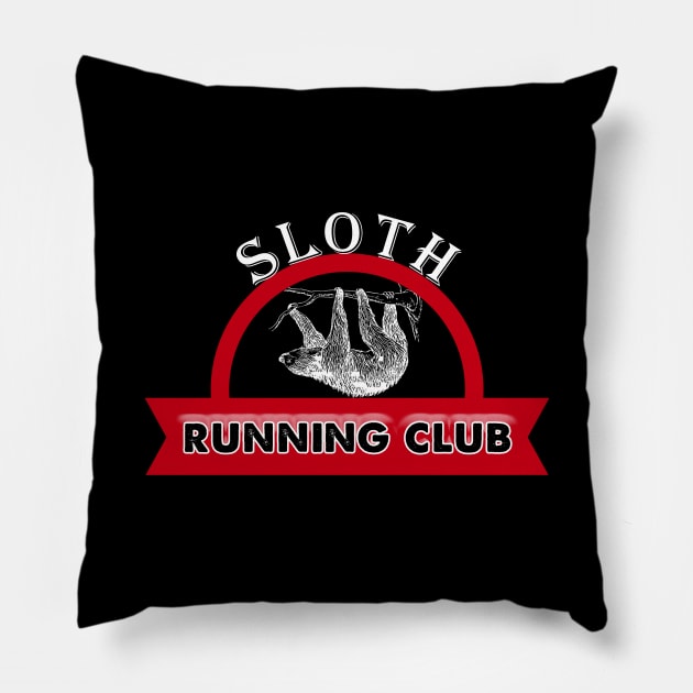 Adorable Sloth Running Club Sloth Lovers Team Pillow by theperfectpresents