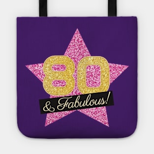 80th Birthday Gifts Women Fabulous - Pink Gold Tote